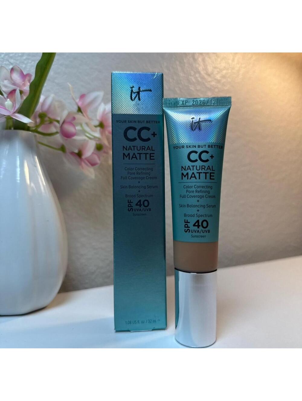 Tan-It Cosmetics CC+ Cream NATURAL MATTE FOUNDATION with SPF 40